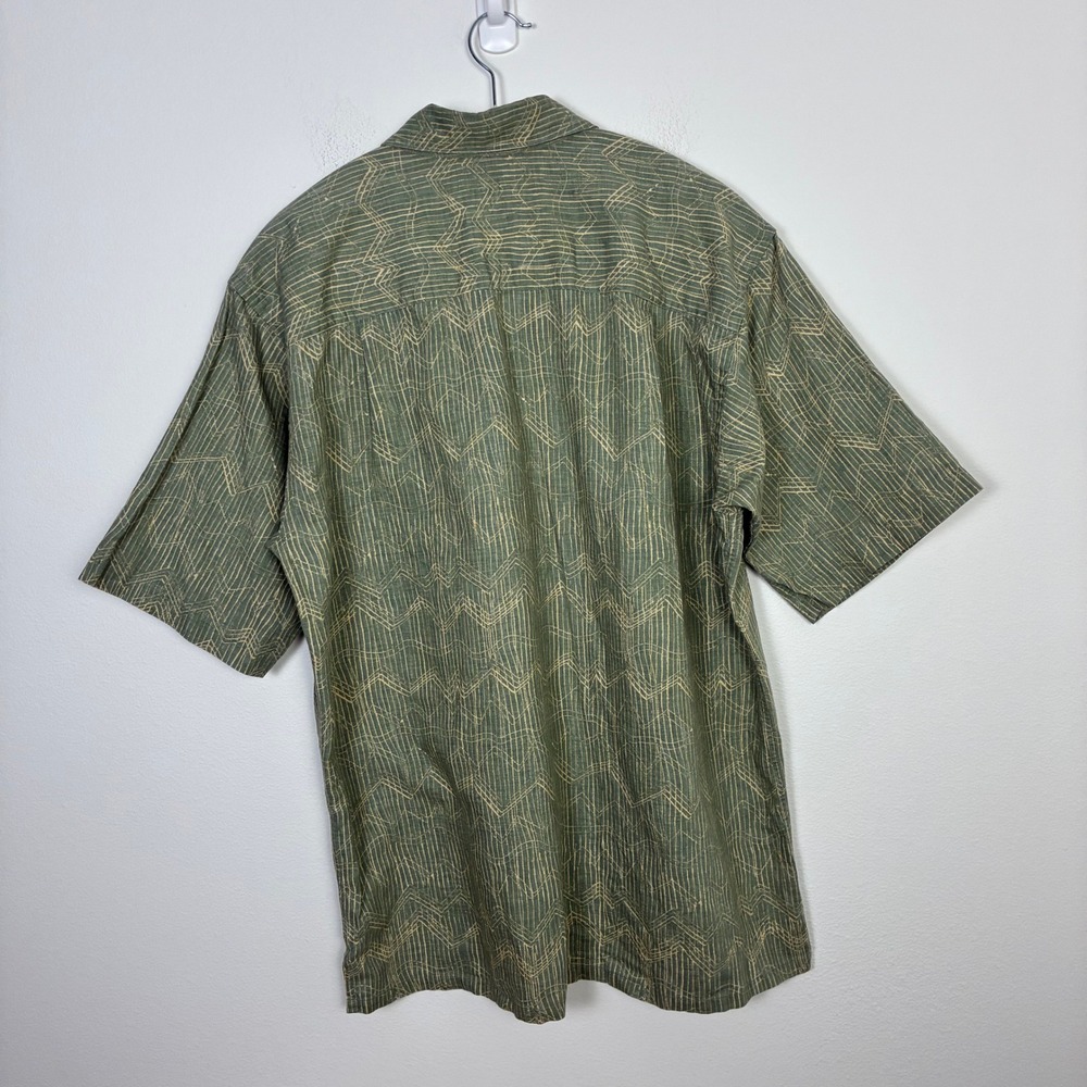 St Johns Bay Linen Cotton Short Sleeve Button Down Shirt Mens Small Summer Retro - Picture 5 of 5